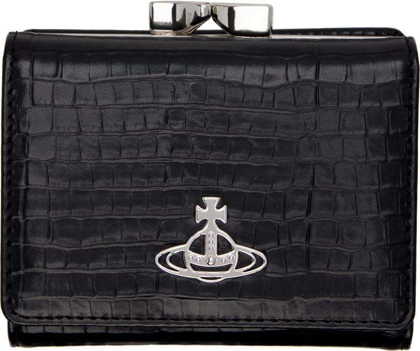 Tegnebog Vivienne Westwood Vivienne Westwood Small Croc-Embossed Frame Wallet Sort | 5115002NW-L00C0-