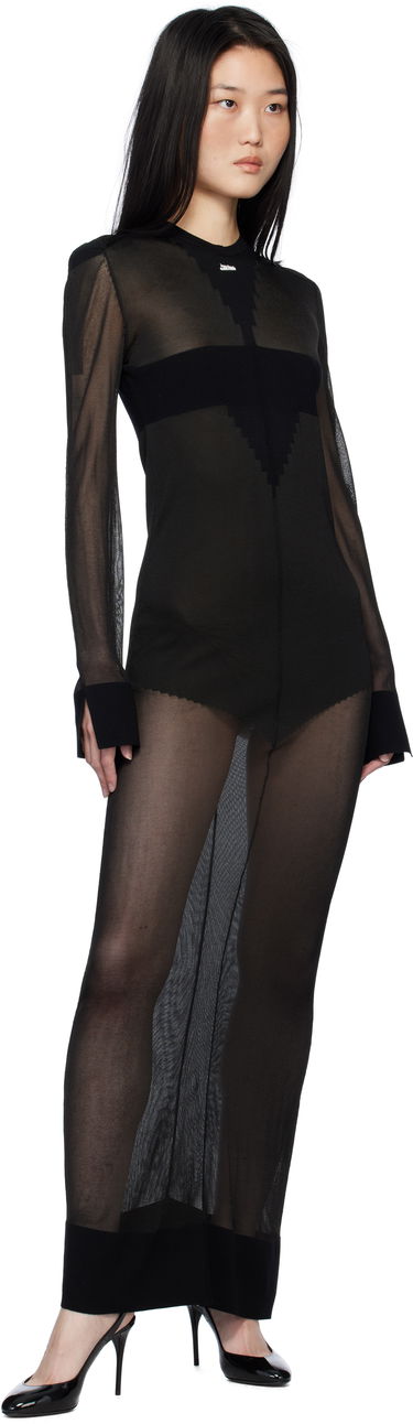 Kjole Jean Paul Gaultier Gaultier Logo Knit Maxi Dress Sort | 25/33-F-RO311-M083-00, 3