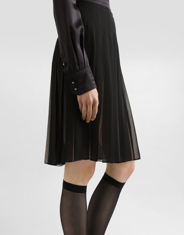 Nederdel Dolce & Gabbana Dolce & Gabbana Pleated Chiffon Midi Circle Skirt Sort | F4CYBTFUSNWN0000, 3