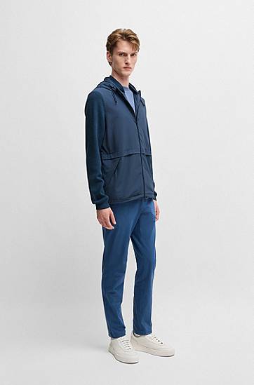 Jakke BOSS Knitted Panel Softshell Jacket Blå | 50531168, 1