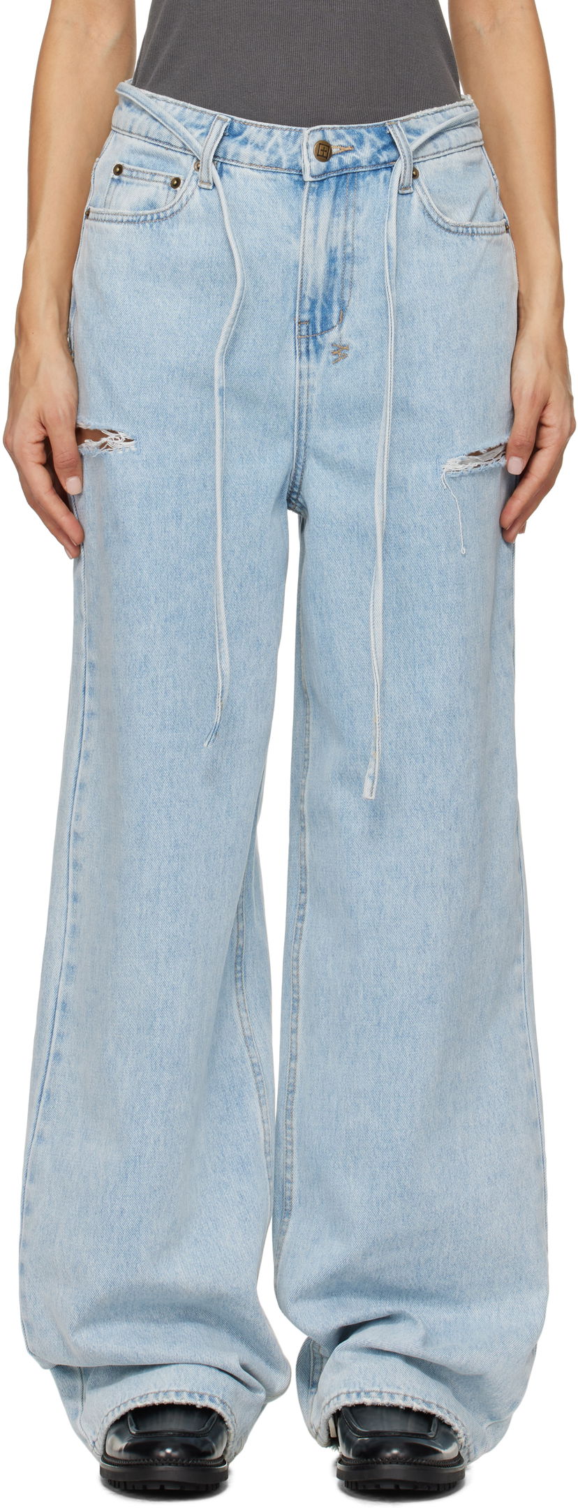 Jeans Ksubi Ksubi Baggy Rollin Kut Out Jeans Blå | WPS25DJ005