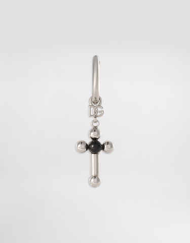 Øreringe Dolce & Gabbana Dolce & Gabbana Single Earring with Cross Charm Metalisk | WER5M4W111187655, 0