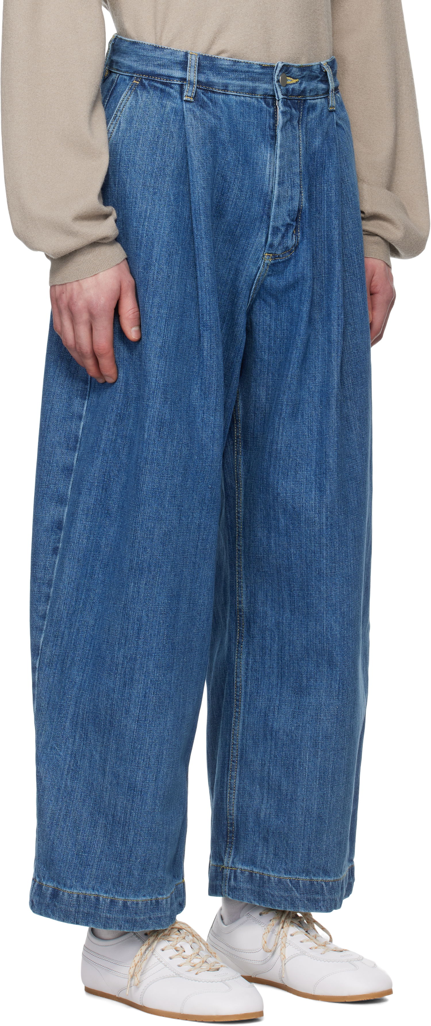 Jeans Studio Nicholson Studio Nicholson Puch Pleated Jeans Blå | PUCH SNM - 1244, 1