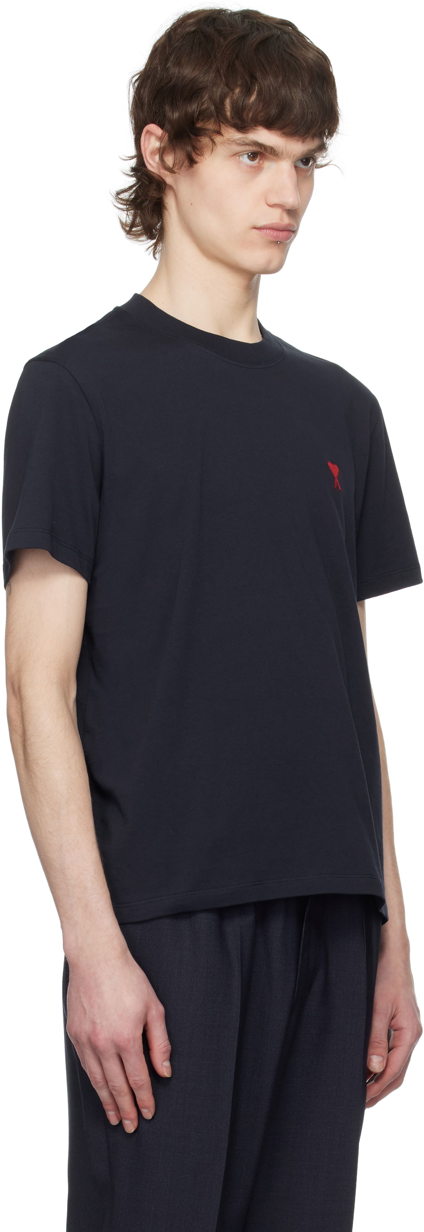 T-shirt AMI AMI Paris Ami de Coeur Cotton T-Shirt Mørkeblå | BFUTS035.724, 1