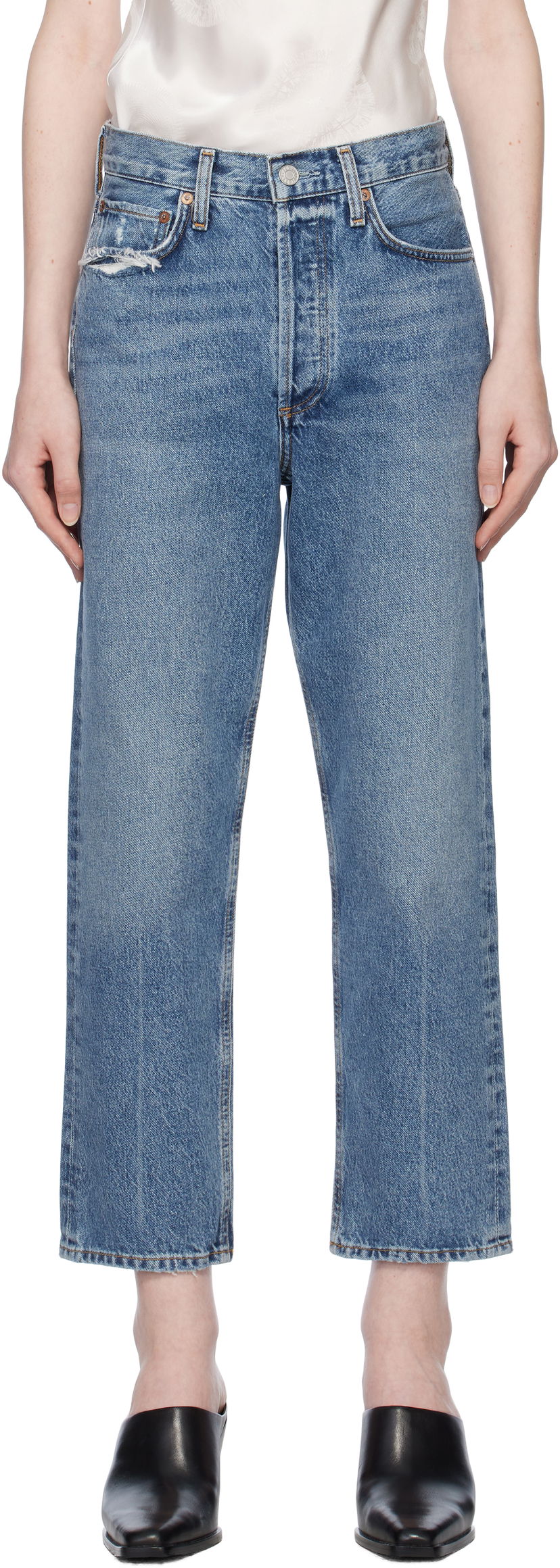 Jeans AGOLDE 90's Crop Mid Rise Straight Jeans Blå | A173F-1206
