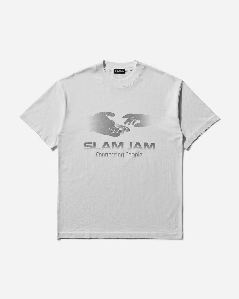 T-shirt Slam Jam Connecting People Graphic T-Shirt Hvid | SJPRCONNEC WHI