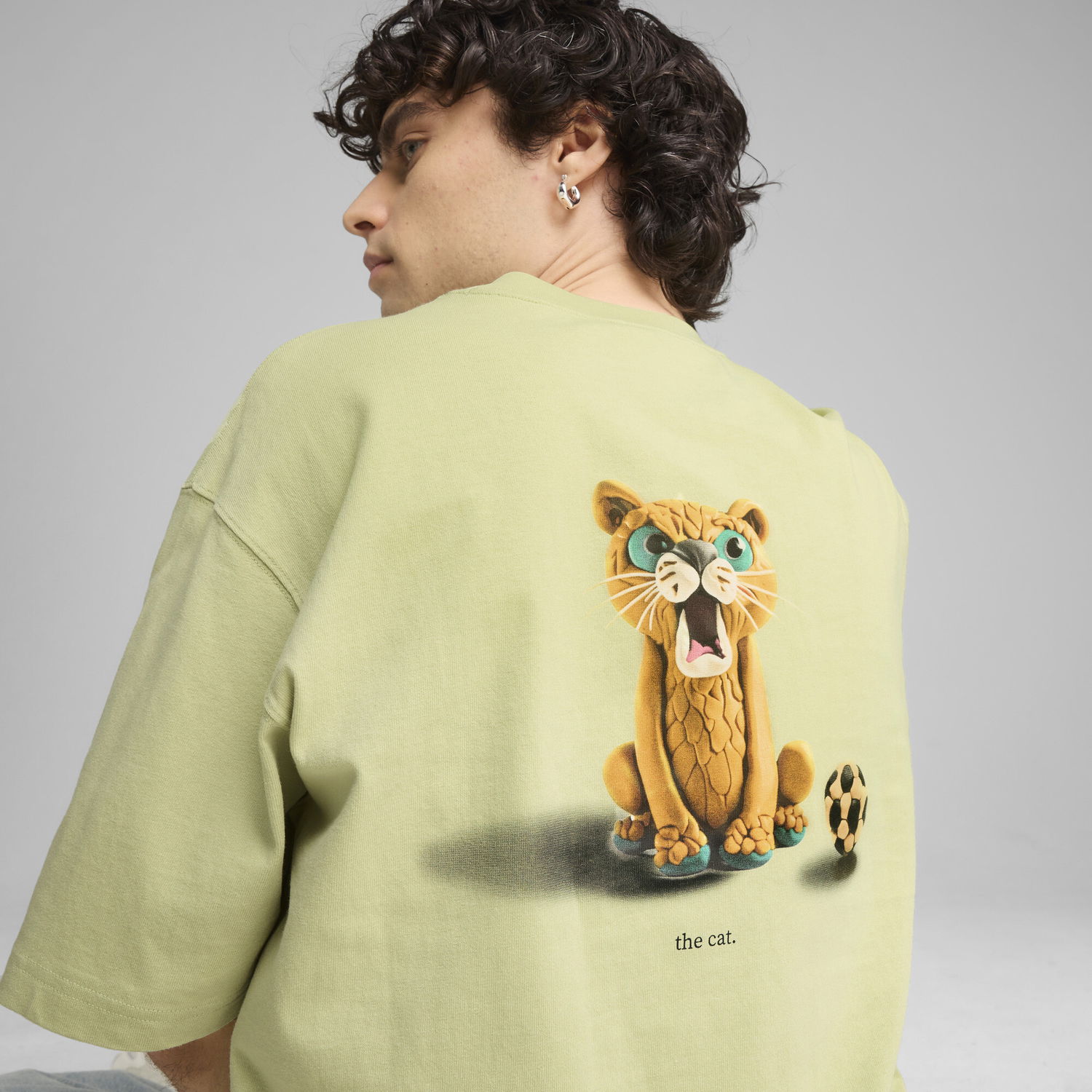 T-shirt Puma GRAPHICS The Cat T-Shirt Grøn | 629411_37, 1