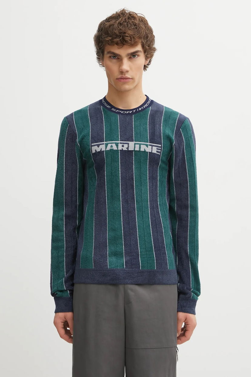 T-shirt Martine Rose Martine Rose Sporty Logo Crew Neck Long-Sleeved Striped T-Shirt Flerfarvet | 982YA20407