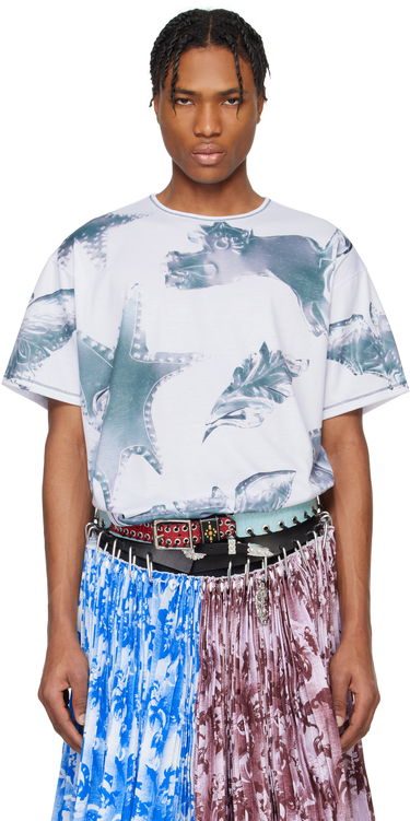 T-shirt Chopova Lowena Chopova Lowena Zoom Spur Oversized Graphic T-Shirt Hvid | 2303, 0