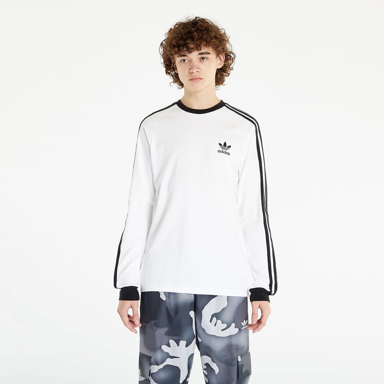 T-shirt adidas Originals 3-Stripes Long Sleeve Tee Hvid | IA4879, 0