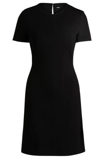 Kjole BOSS Slim Fit Stretch Crew Neck Dress Sort | 50490062