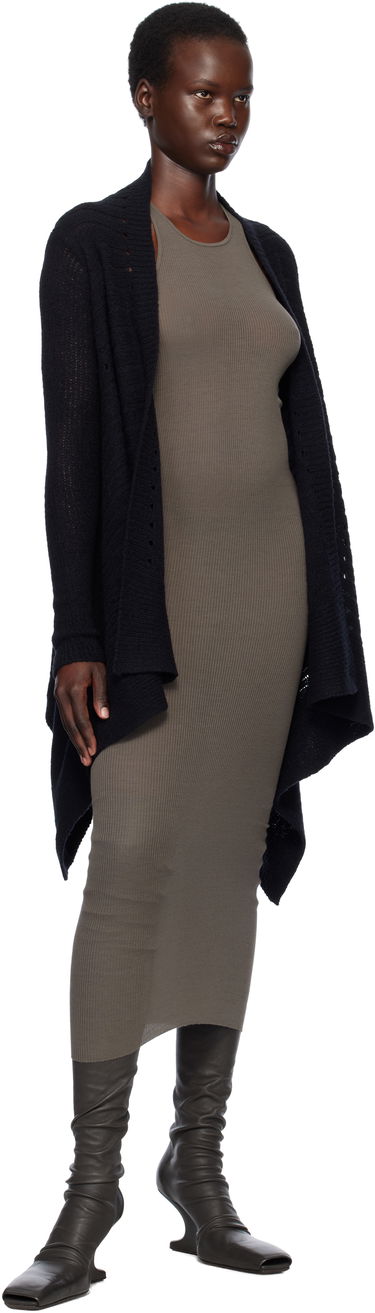 Sweater Rick Owens Rick Owens Hollywood Medium Wrap Cardigan Sort | RP01E7642 KGRID, 3