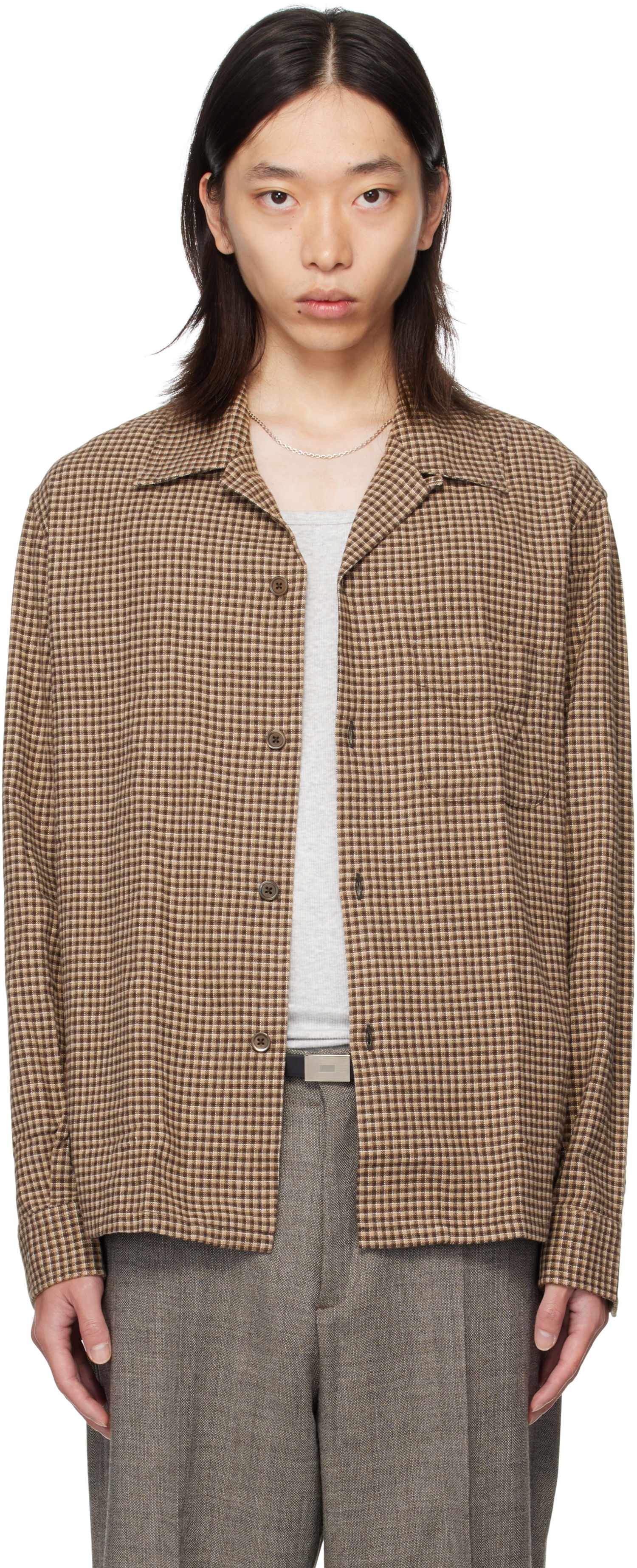 Skjorte OUR LEGACY OUR LEGACY Heusen Check Shirt Brun | M4252HE, 0