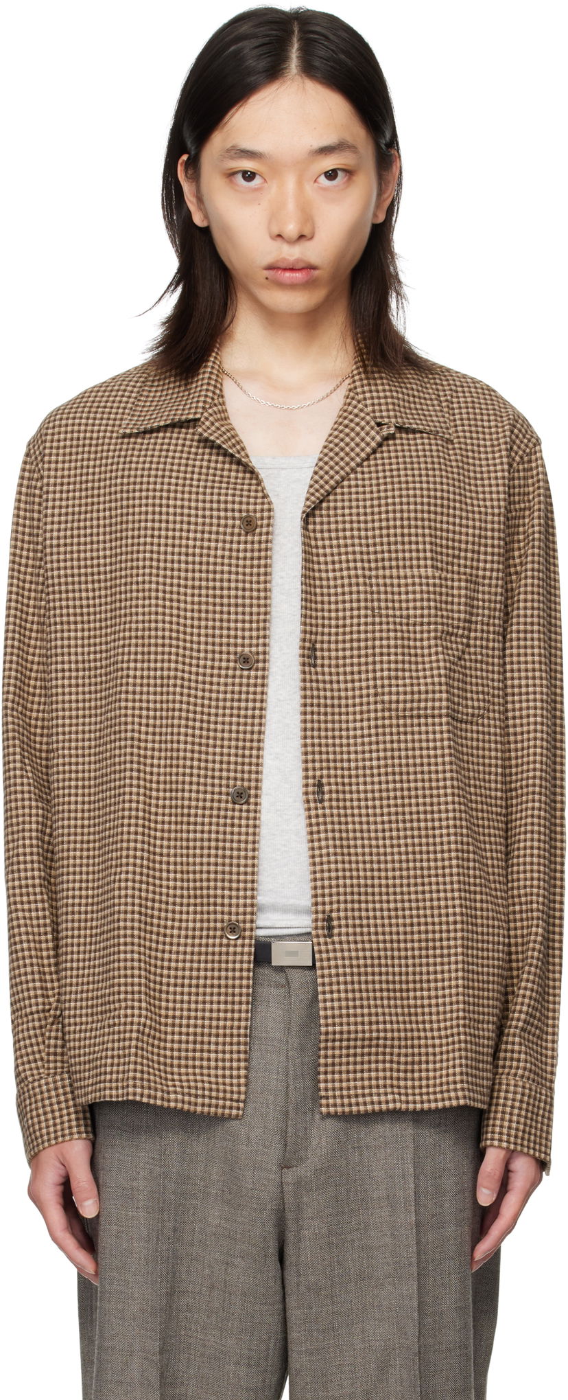 Skjorte OUR LEGACY OUR LEGACY Heusen Check Shirt Brun | M4252HE