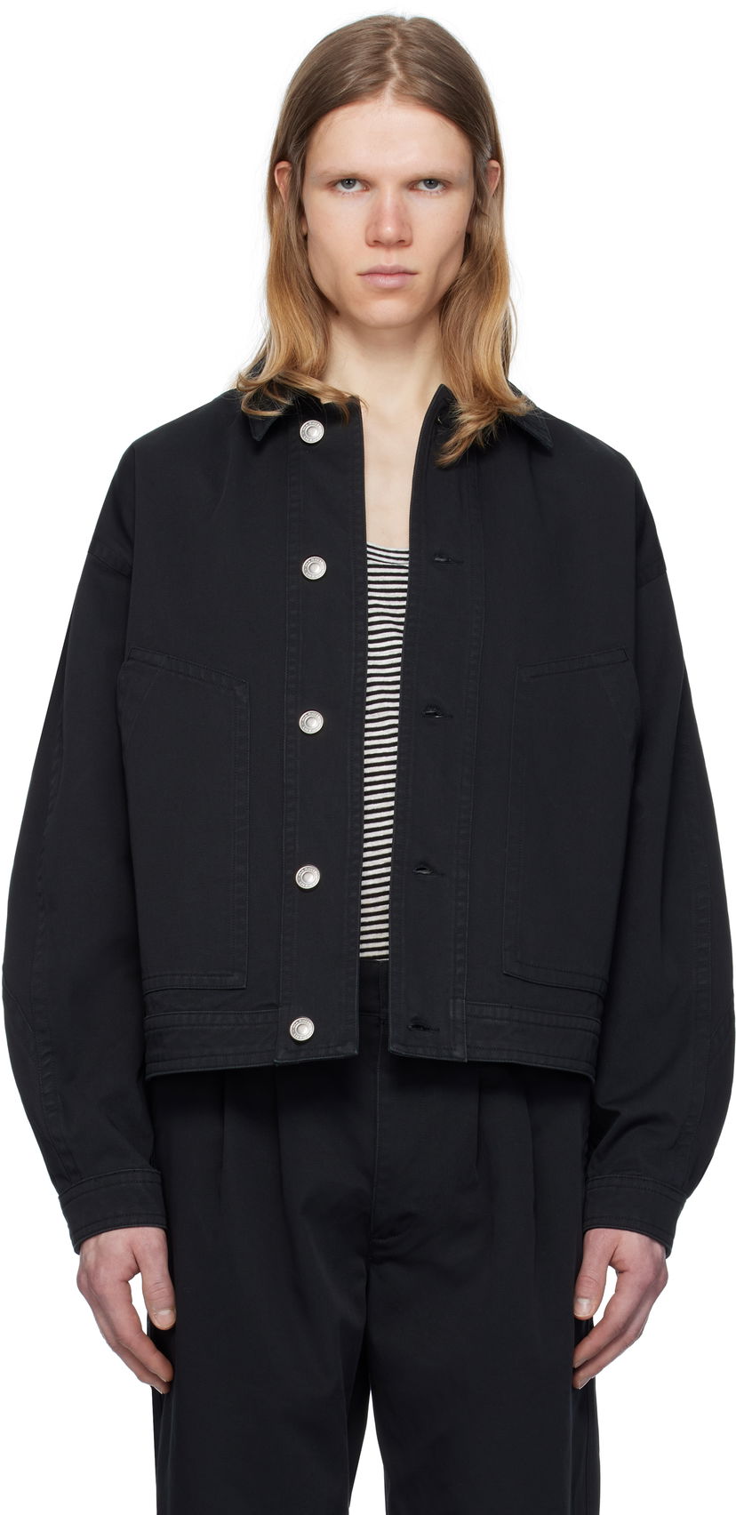Jakke ISABEL MARANT Isabel Marant Forest Cropped Denim Jacket Sort | VE0277HA-C2G02H