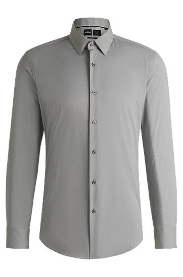 Skjorte BOSS Men's Slim Fit Performance-Stretch Shirt Grå | 50539403
