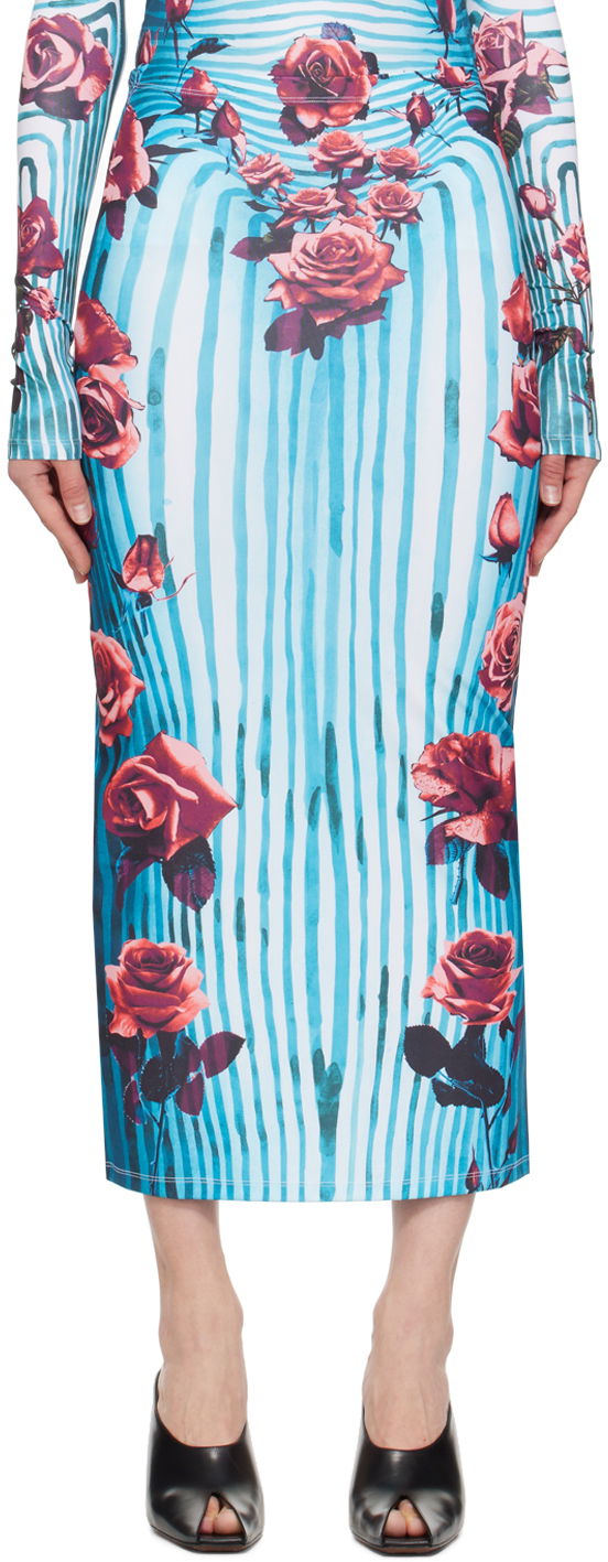 Nederdel Jean Paul Gaultier Flower Print Maxi Skirt Blå | 24/25-F-JU088-J551-503001
