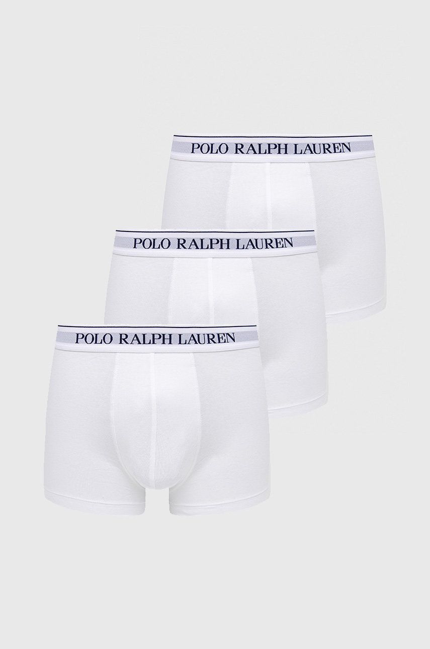 Boksere Polo by Ralph Lauren Cotton Trunk - 3 Pack Hvid | 714835885001, 0