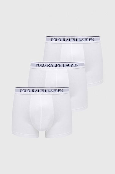 Boksere Polo by Ralph Lauren Cotton Trunk - 3 Pack Hvid | 714835885001, 0