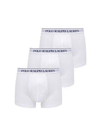 Boksere Polo by Ralph Lauren Cotton Trunk - 3 Pack Hvid | 714835885001
