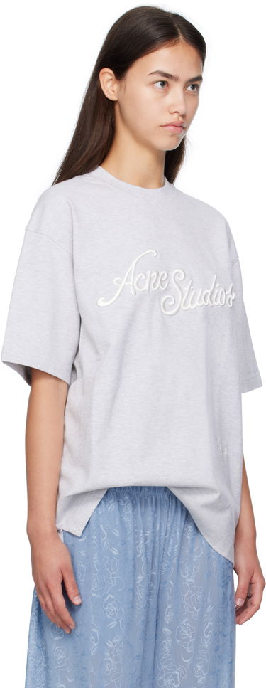 T-shirt Acne Studios Acne Studios Logo T-Shirt Grå | CL0370-, 4
