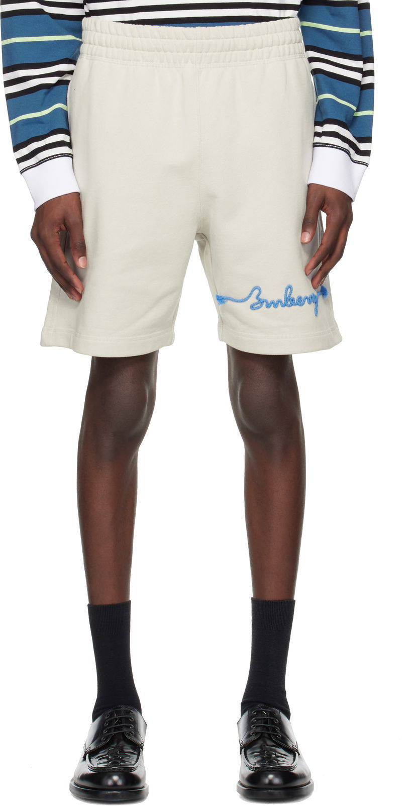 Shorts Burberry Burberry Knot Logo Cotton Shorts Beige | 8109168