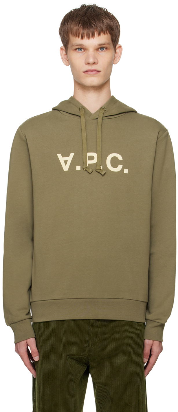 Sweatshirt A.P.C. Khaki Standard Grand 'V.P.C.' Hoodie Brun | COHBN-M27908