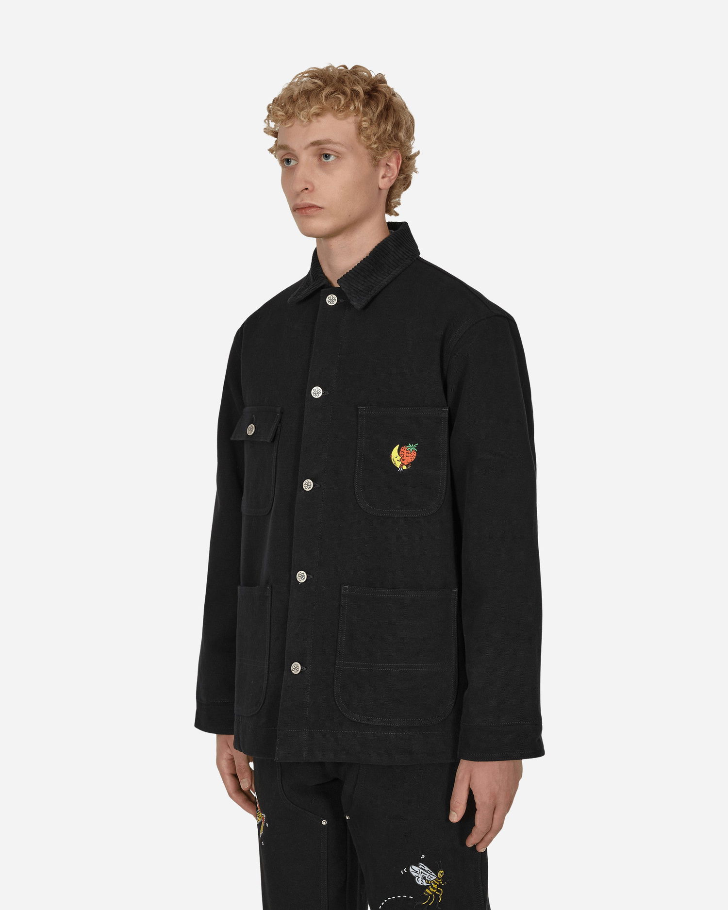 Frakker Sky High Farm Canvas Embroidered Workwear Chore Coat Sort | SHF02C008 1, 1