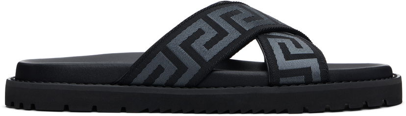 Sneakers og sko Versace Versace Greek Ribbon Sandals Sort | 1016188_1A13481