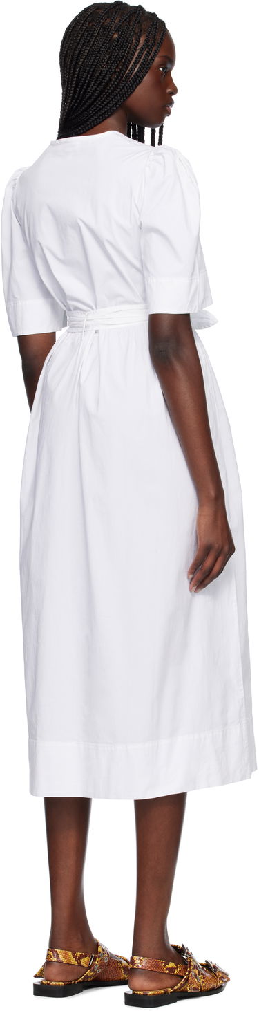 Kjole GANNI GANNI Stretch Cotton Tie Strap Midi Dress Hvid | W0306, 2