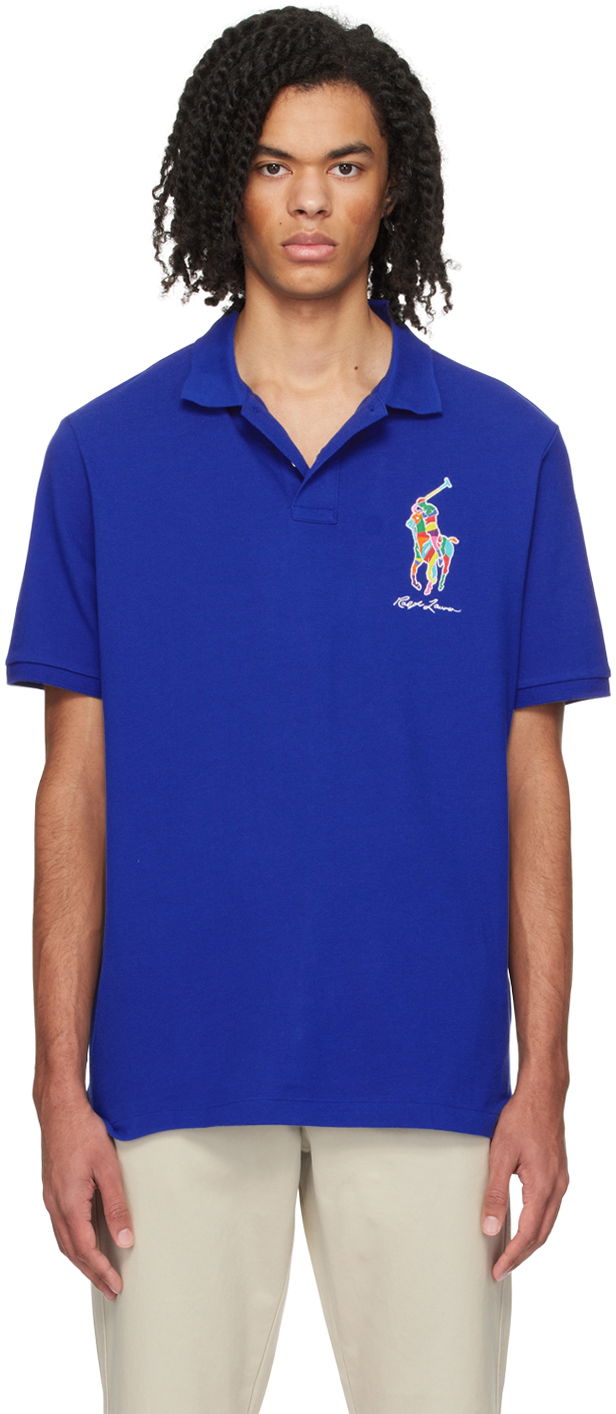 Polo skjorte Polo by Ralph Lauren Classic Big Pony Polo Blå | 710926413004