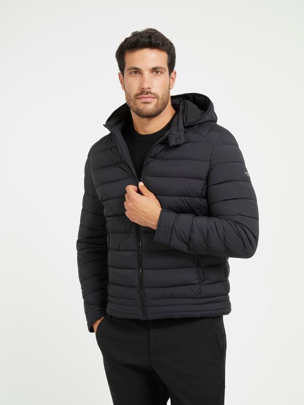 Puffer jakke GUESS Super Stretch Nylon Sort | M3YL15WFHC2, 0