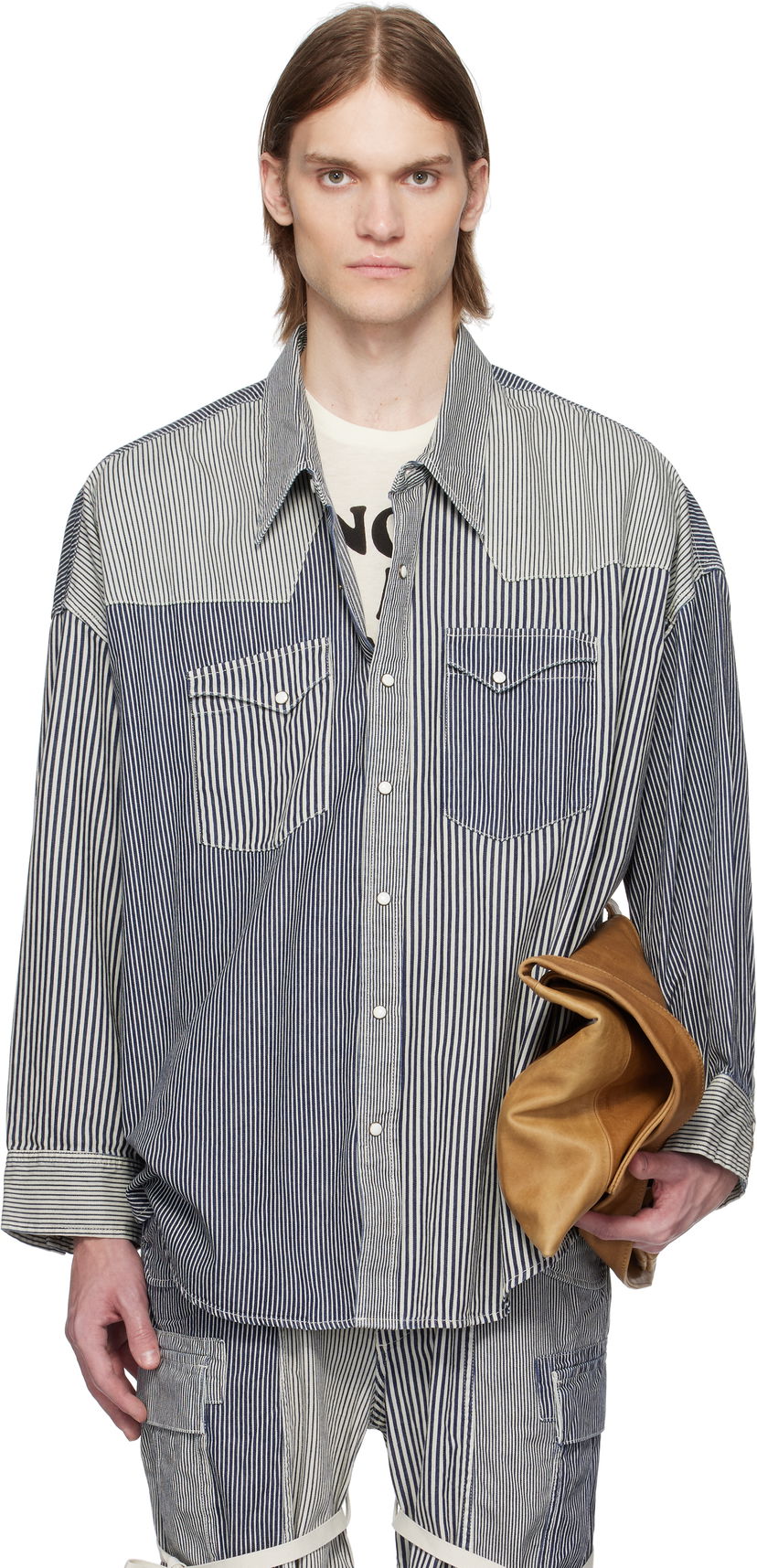 Skjorte R13 R13 Oversized Cowboy Shirt Blå | R13MD028-D212A