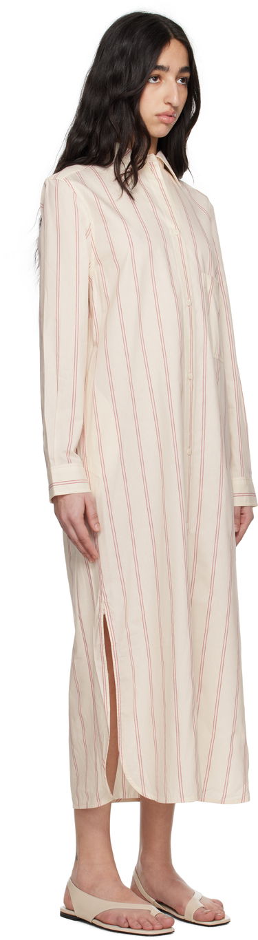 Kjole TOTEME TOTEME Striped Tunic Midi Dress Hvid | 252-WRD1752-FB0388, 1