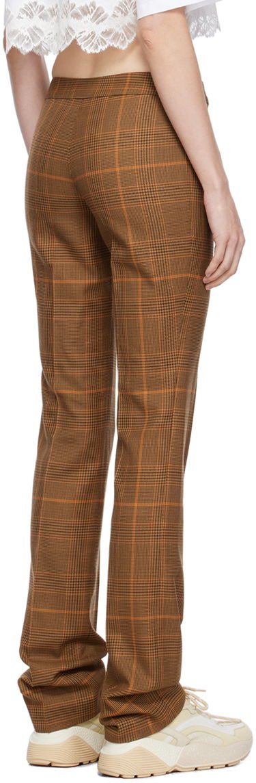 Bukser Stella McCartney Exposed Zip-Fly Glen Plaid Trousers Brun | 6401343CQ750, 2
