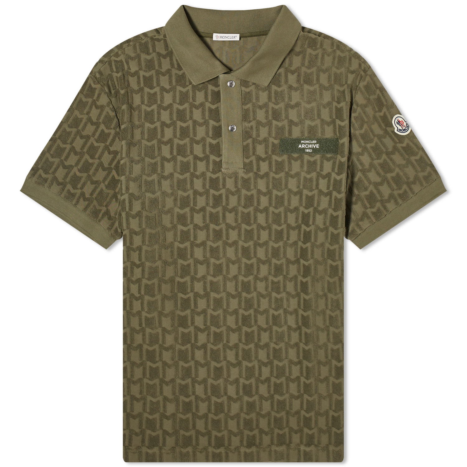 Polo skjorte Moncler Towelling Monogram Polo Shirt Grøn | 8A000-15-89AI5-823, 0
