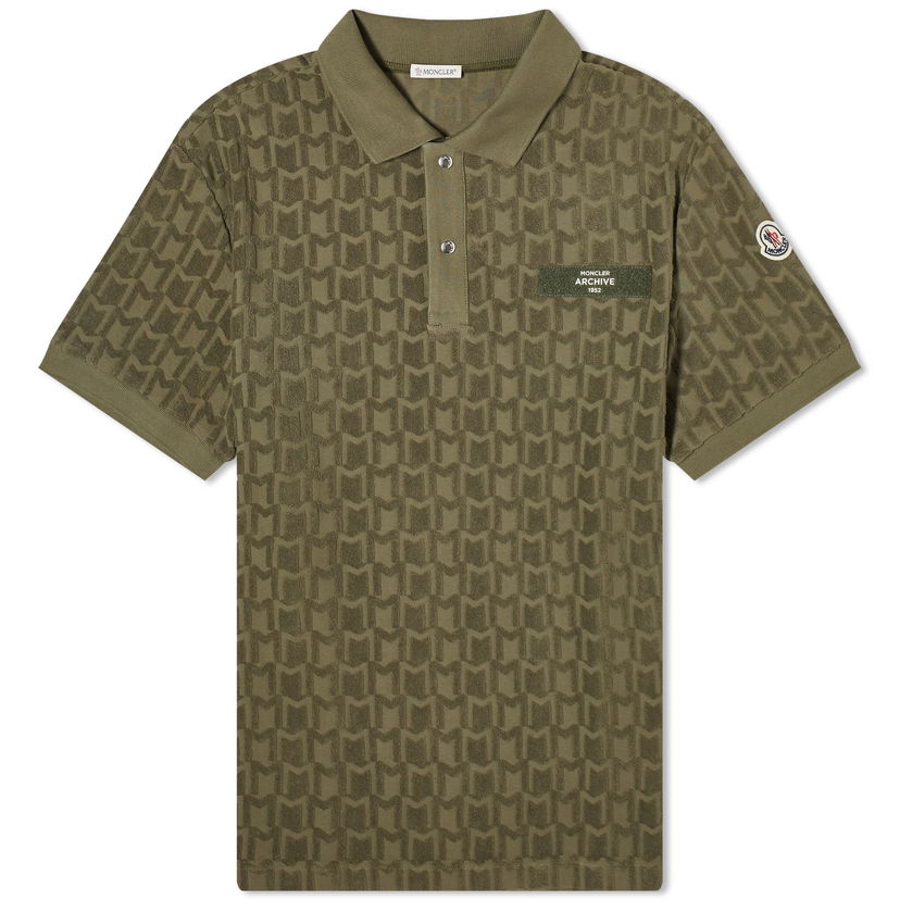 Polo skjorte Moncler Towelling Monogram Polo Shirt Grøn | 8A000-15-89AI5-823