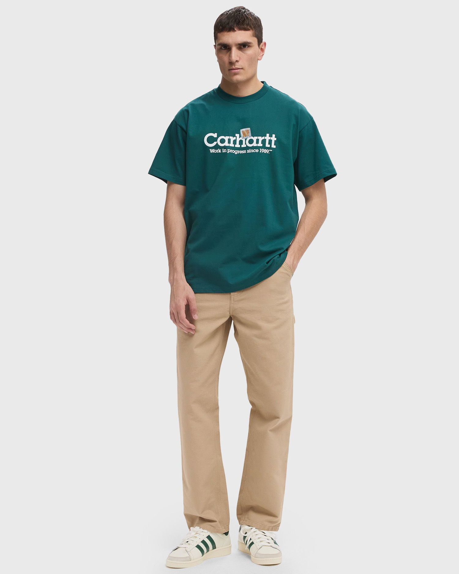 T-shirt Carhartt WIP Script Label Short Sleeve T-Shirt Grøn | I034421_2M1_XX, 0