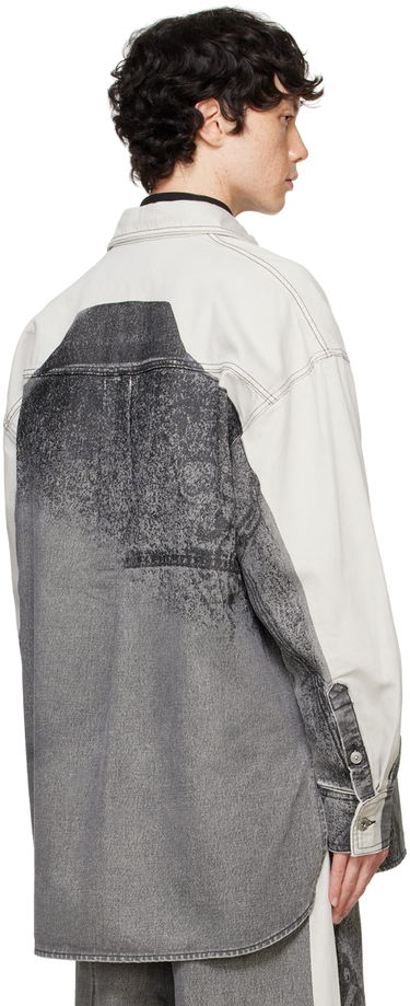 Skjorte Feng Chen Wang Feng Chen Wang Printed Denim Jacket Grå | FUF18JK04B, 2