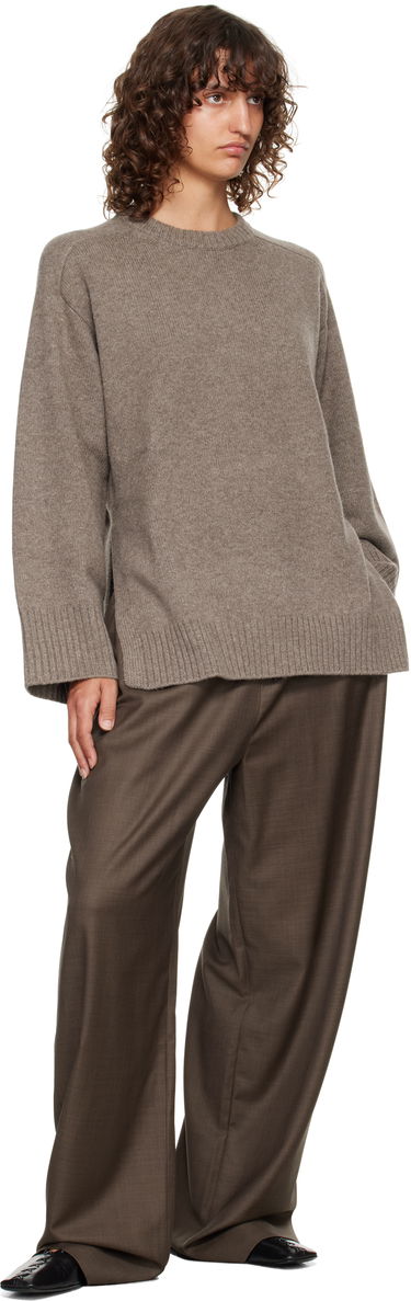 Sweater Loulou de Saison Loulou de Saison Safi Cashmere Blend Sweater Brun | SAFI LDS, 3