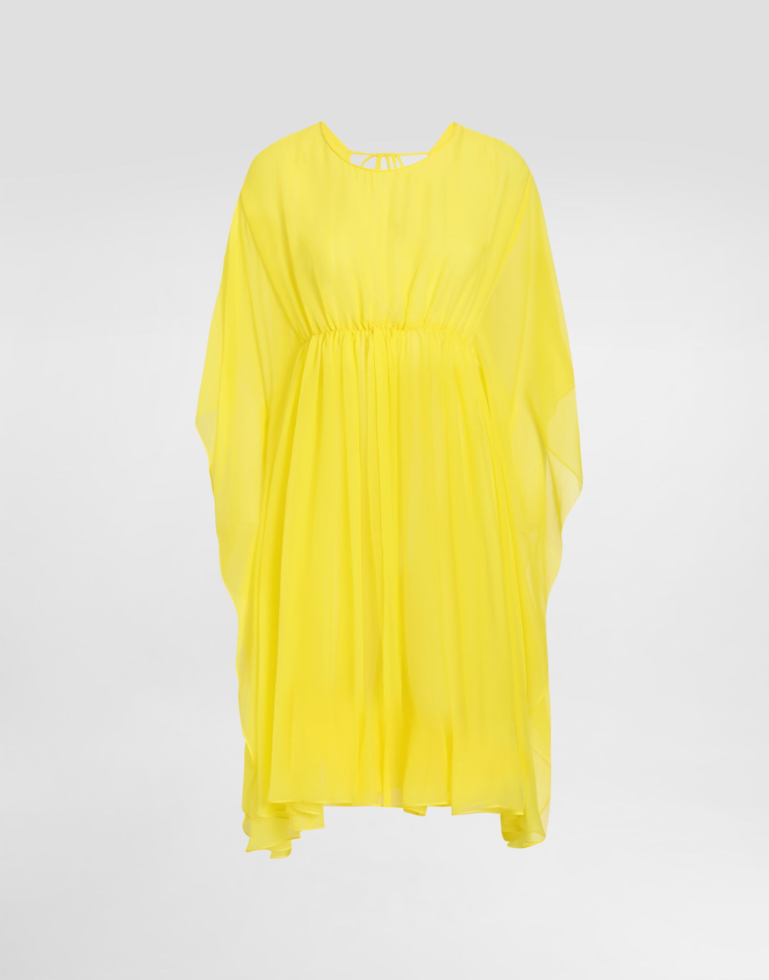 Kjole Dolce & Gabbana Dolce & Gabbana Silk Chiffon Caftan With Drawstring Gul | F6TLXTFU1ATA0177, 0