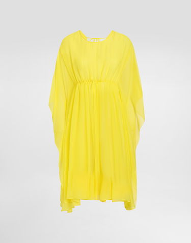 Kjole Dolce & Gabbana Dolce & Gabbana Silk Chiffon Caftan With Drawstring Gul | F6TLXTFU1ATA0177, 0
