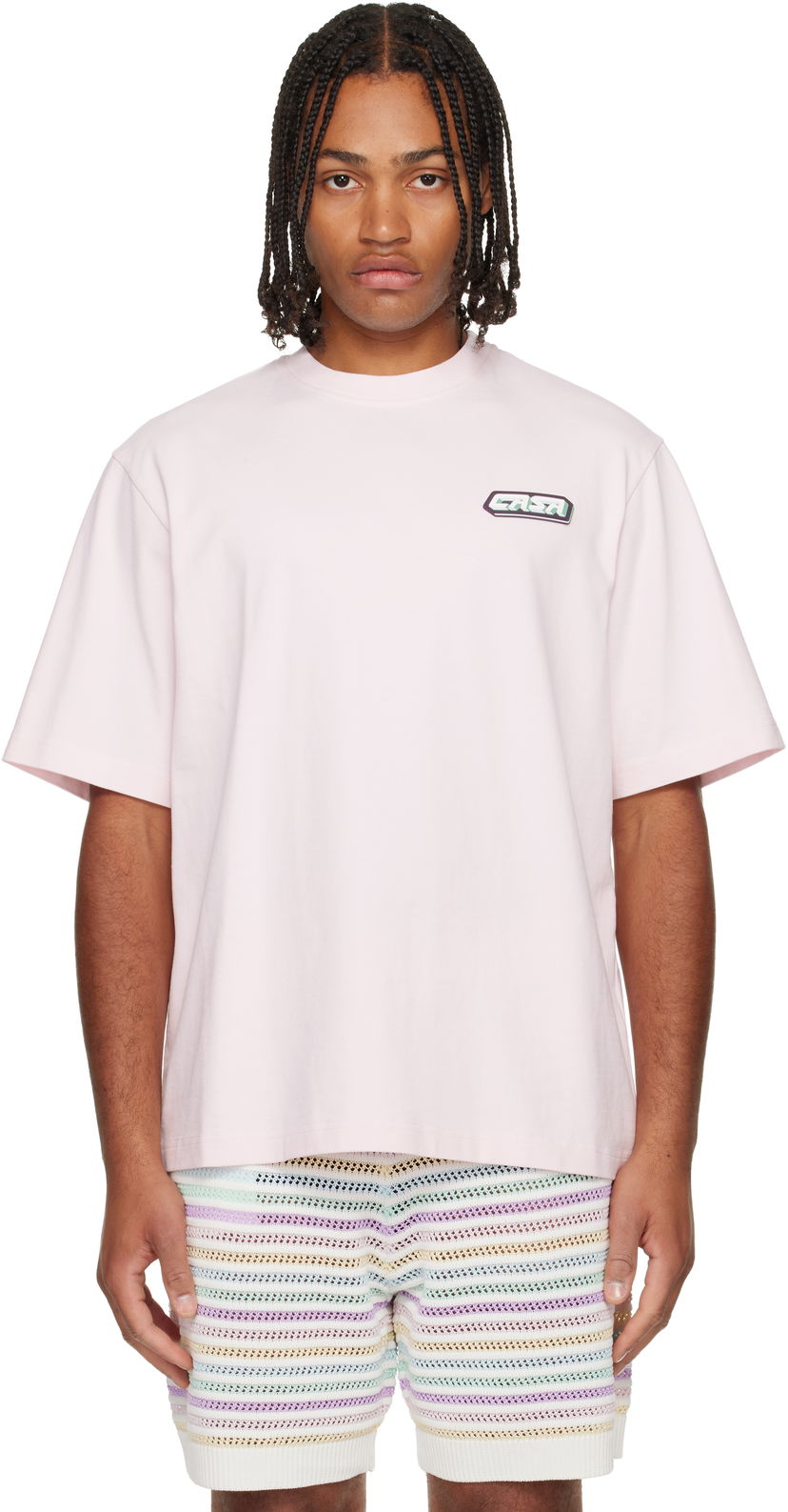 T-shirt Casablanca 'Casa' Racing Oversized Short Sleeve T-shirt Lyserød | M-AW25-JTS-044-01