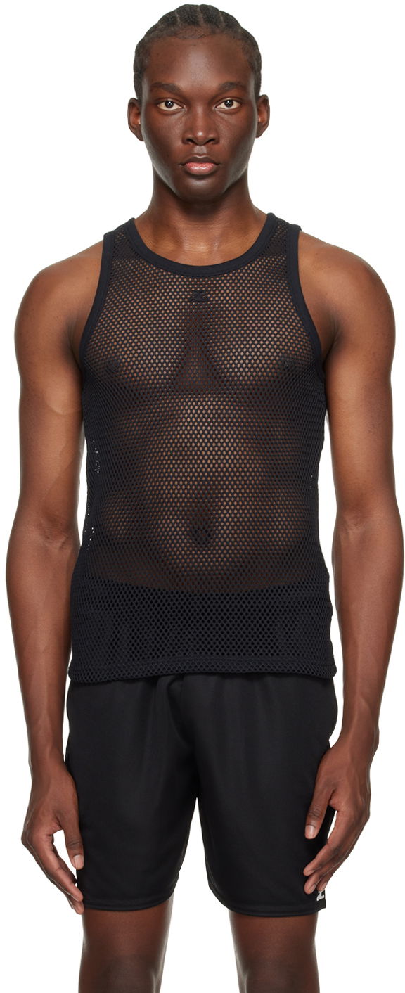Tanktop Courrèges Courrèges Mesh Tank Top Sort | 124JDE011JS0119
