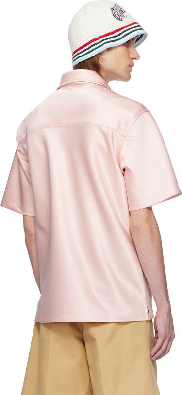 Polo skjorte Casablanca Casablanca Satin Quarter Zip Shirt Lyserød | MS25-SH-154-02, 2