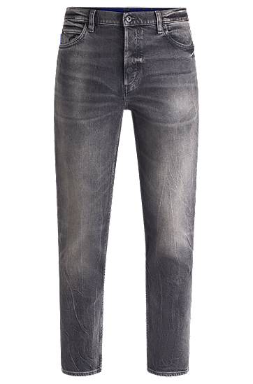 Jeans BOSS Tapered-Fit Stretch Denim Jeans Grå | 50529181, 0