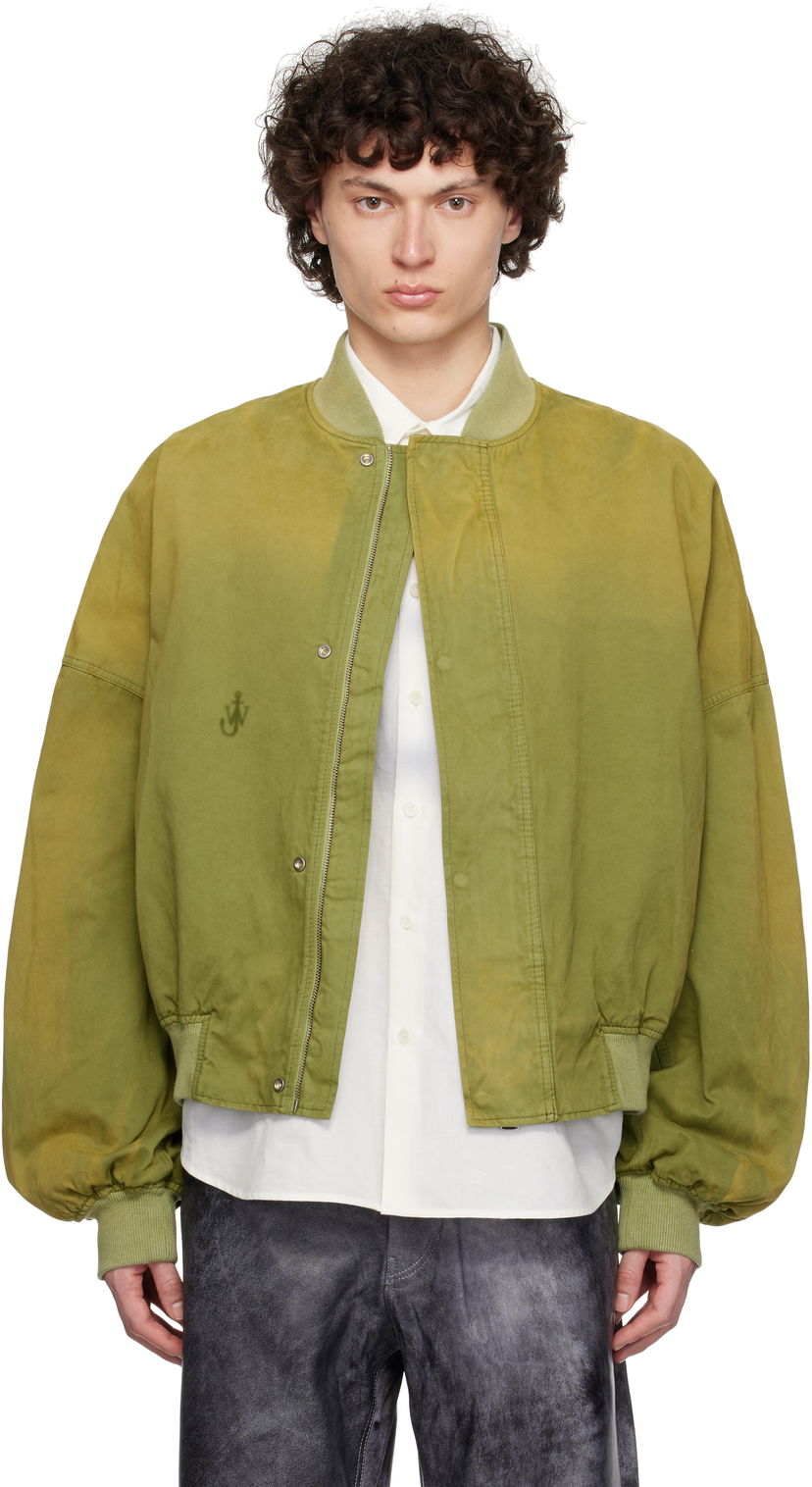 Bomberjakke JW Anderson JW Anderson Relaxed Cotton Bomber Jacket Grøn | JK0382-PG1767