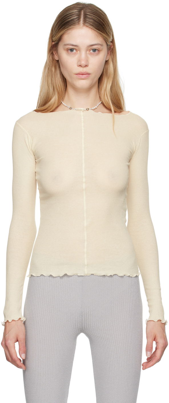 T-shirt Baserange Off-White Pama Long Sleeve T-Shirt Beige | TTPAL-RB-000