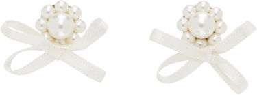 Øreringe Simone Rocha Simone Rocha Petite Bow Daisy Stud Earrings Hvid | ERG552 0904, 0