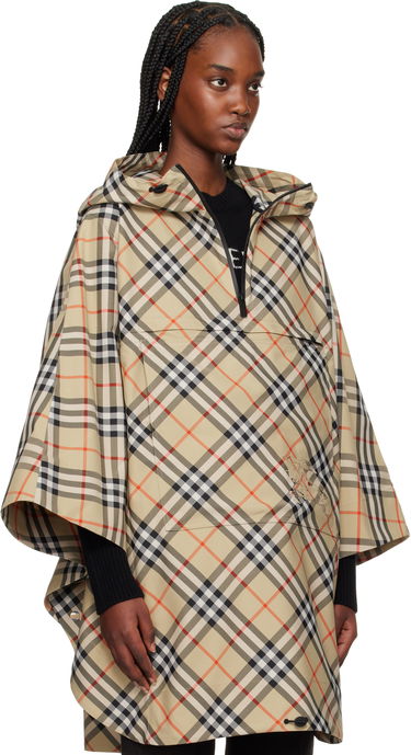 Regnfrakke Burberry Burberry Packaway Check Twill Cape Jacket Beige | 8105325, 1